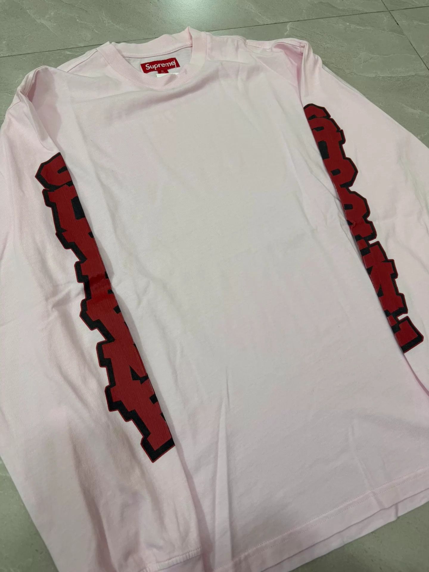 Supreme Supreme SS26 WEEK1 Cracked Sleeve L/S Washed Pink M Size US M / EU 48-50 / 2 - 3 Thumbnail