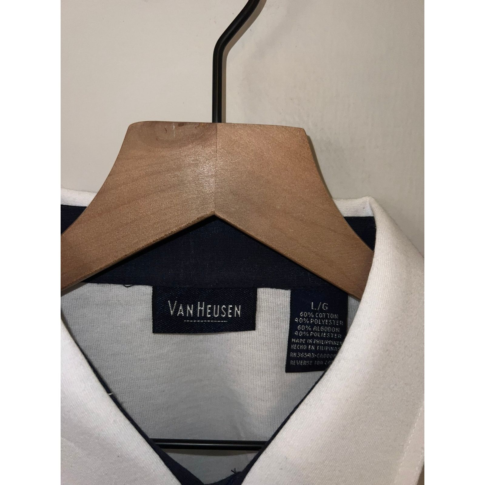 Van Heusen NWT Van Heusen Classic White Striped Polo Shirt VTG L Large Size US L / EU 52-54 / 3 - 8 Thumbnail