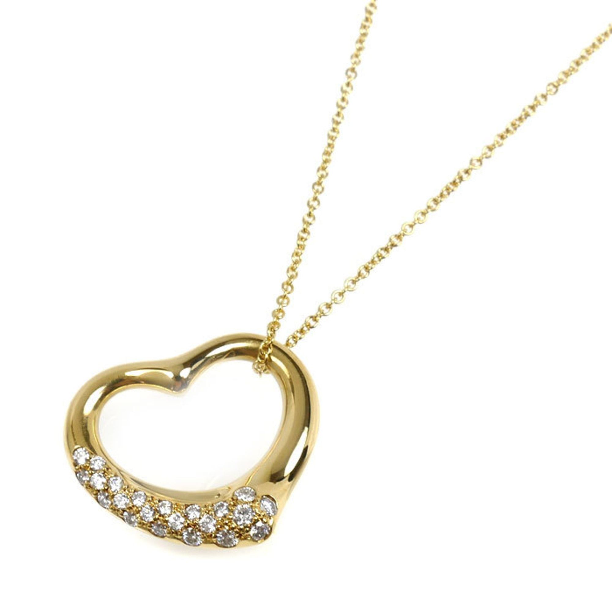 Tiffany & Co. TIFFANY&Co. Tiffany 18K Yellow Gold Open Heart Diamond Necklace, 8.2g, 40cm, Women's. Size ONE SIZE - 1 Thumbnail