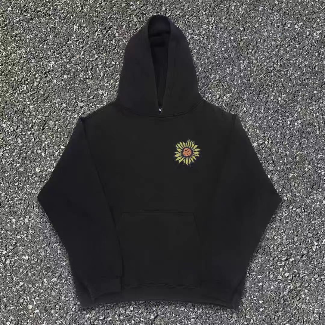 Vintage Black vintage sunflower print cotton hoodie y2k Size US M / EU 48-50 / 2 - 2 Thumbnail
