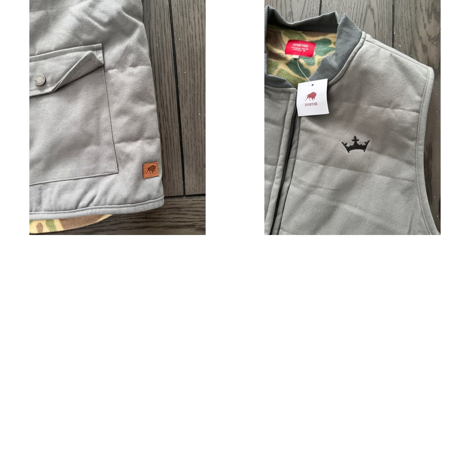 Logo 7 Draft Kings Vest Men's XXL Gray Camo Quilted Full Zip Logo Fantasy Size US XXL / EU 58 / 5 - 8 Thumbnail
