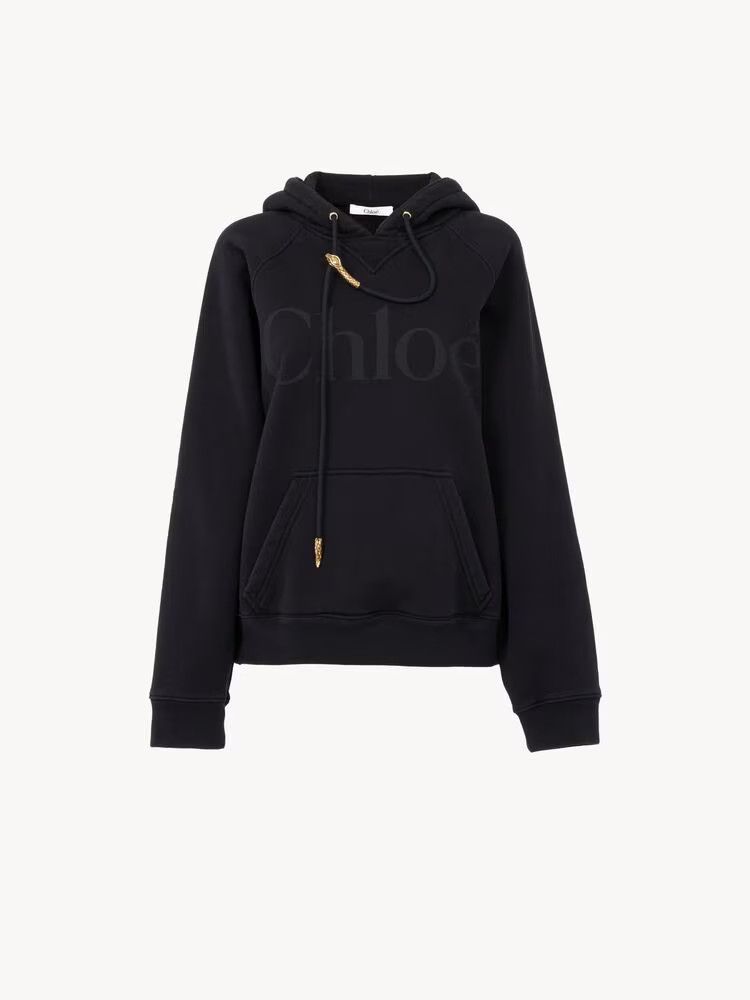 Chloe o1loc1c11125 Generous Logo Hoodie in Black Size XS / US 0-2 / IT 36-38 - 1 Thumbnail