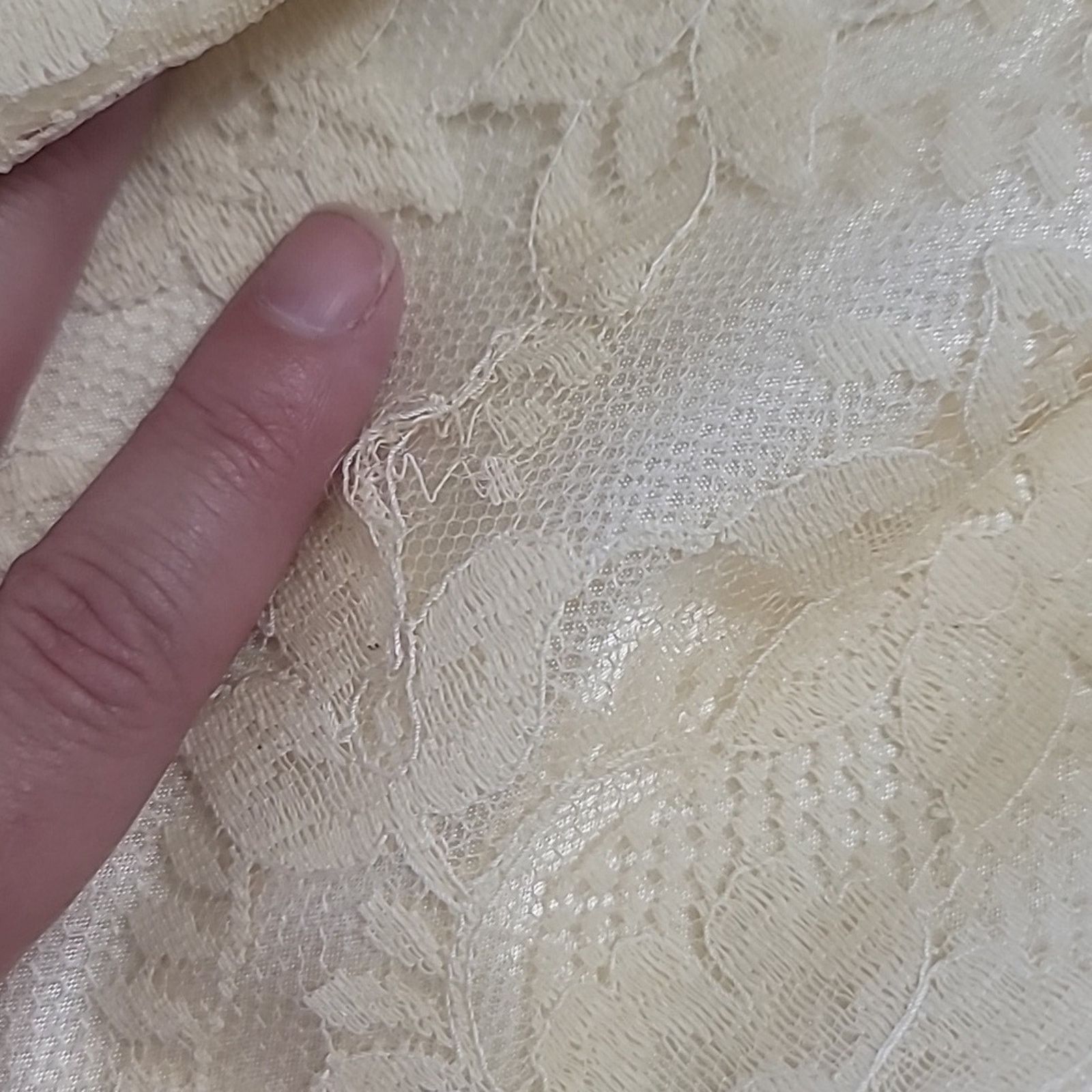 & Other Stories Vtg 1950s Cream Lace over Satin Strapless Dress & Jacket Size ONE SIZE - 13 Thumbnail