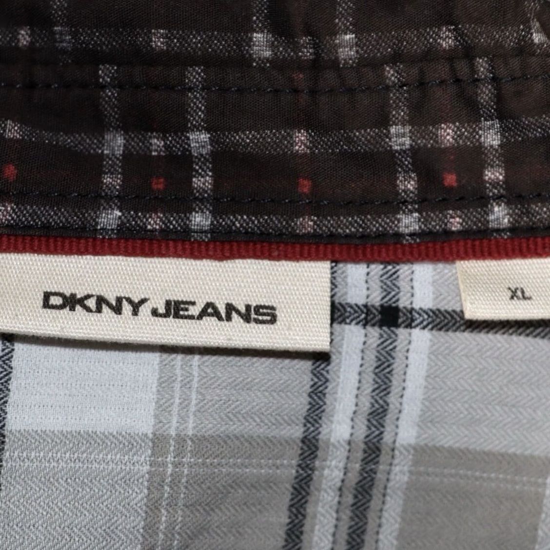 DKNY DKNY Shirt XL Fitted Mens Check Brown Red Long Sleeve Button Up Size US XL / EU 56 / 4 - 7 Thumbnail