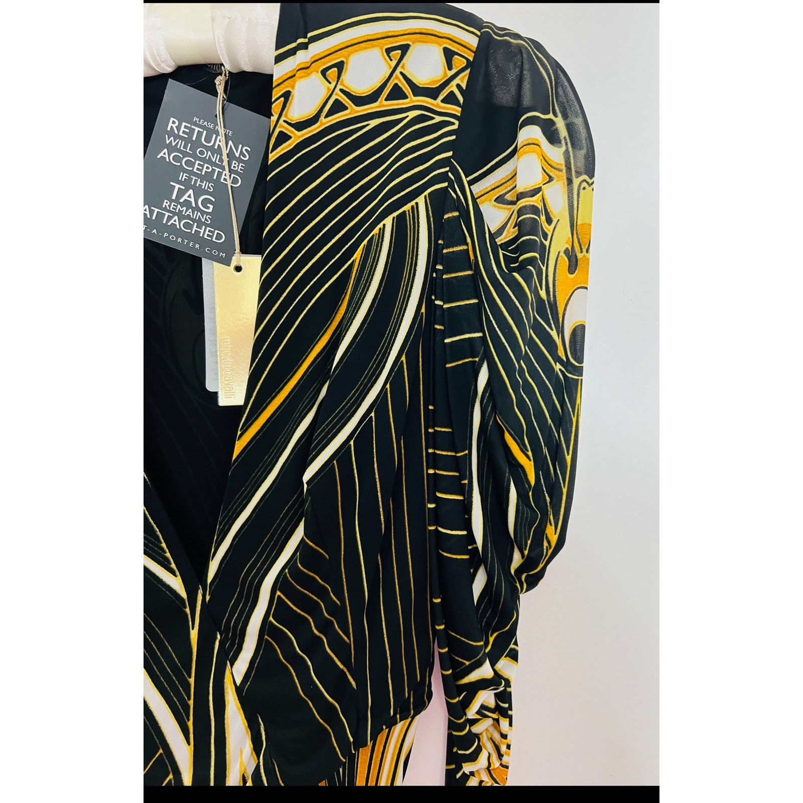 Roberto Cavalli Roberto Cavalli 2007 black gold printed Egyptian dress Sz 40 Size S / US 4 / IT 40 - 12 Thumbnail