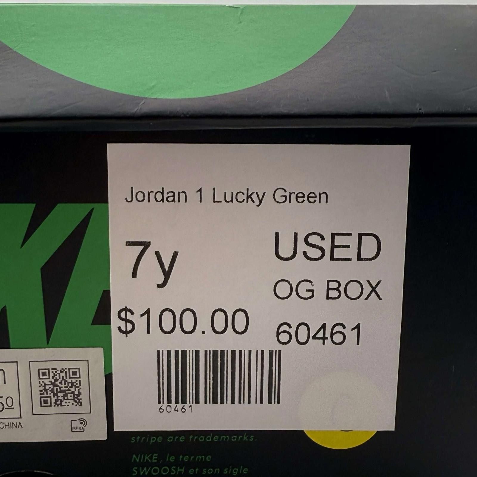 Nike Jordan 1 Lucky Green 7Y Used OG Box Size US 7 / EU 40 - 9 Thumbnail