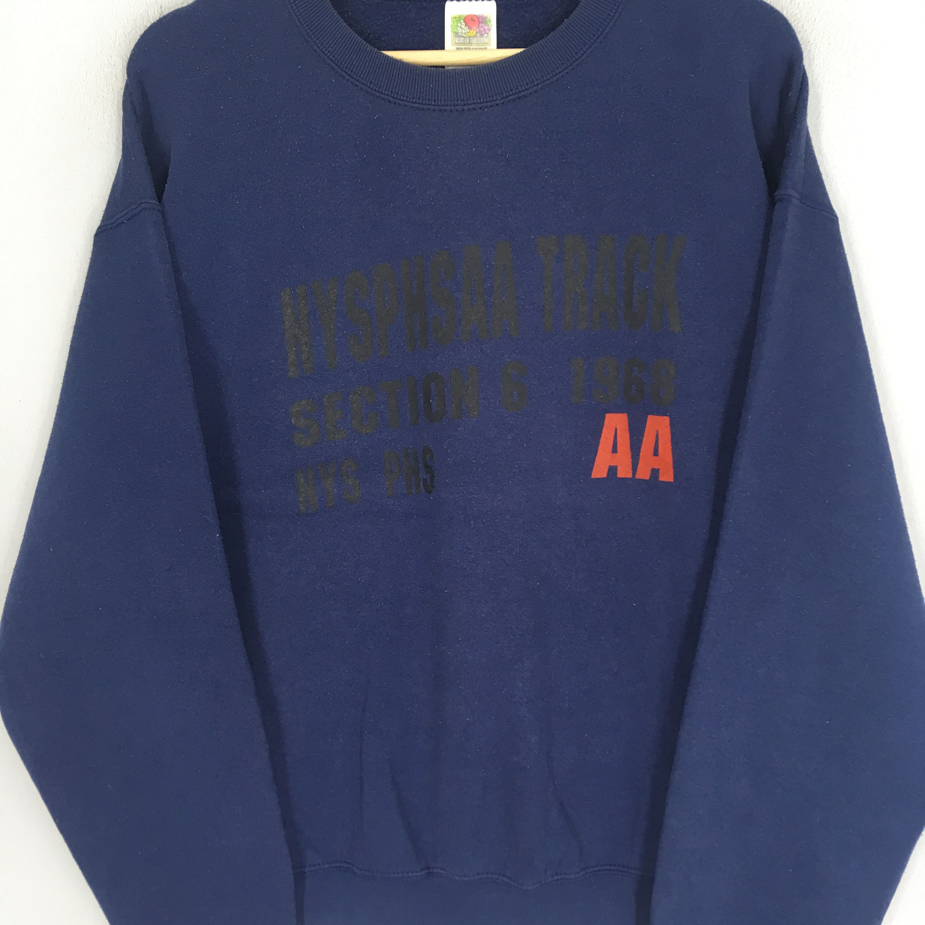 Fruit Of The Loom Vintage 90s Fruit of The Loom Blue Sweatshirt - 282 Size US M / EU 48-50 / 2 - 3 Thumbnail
