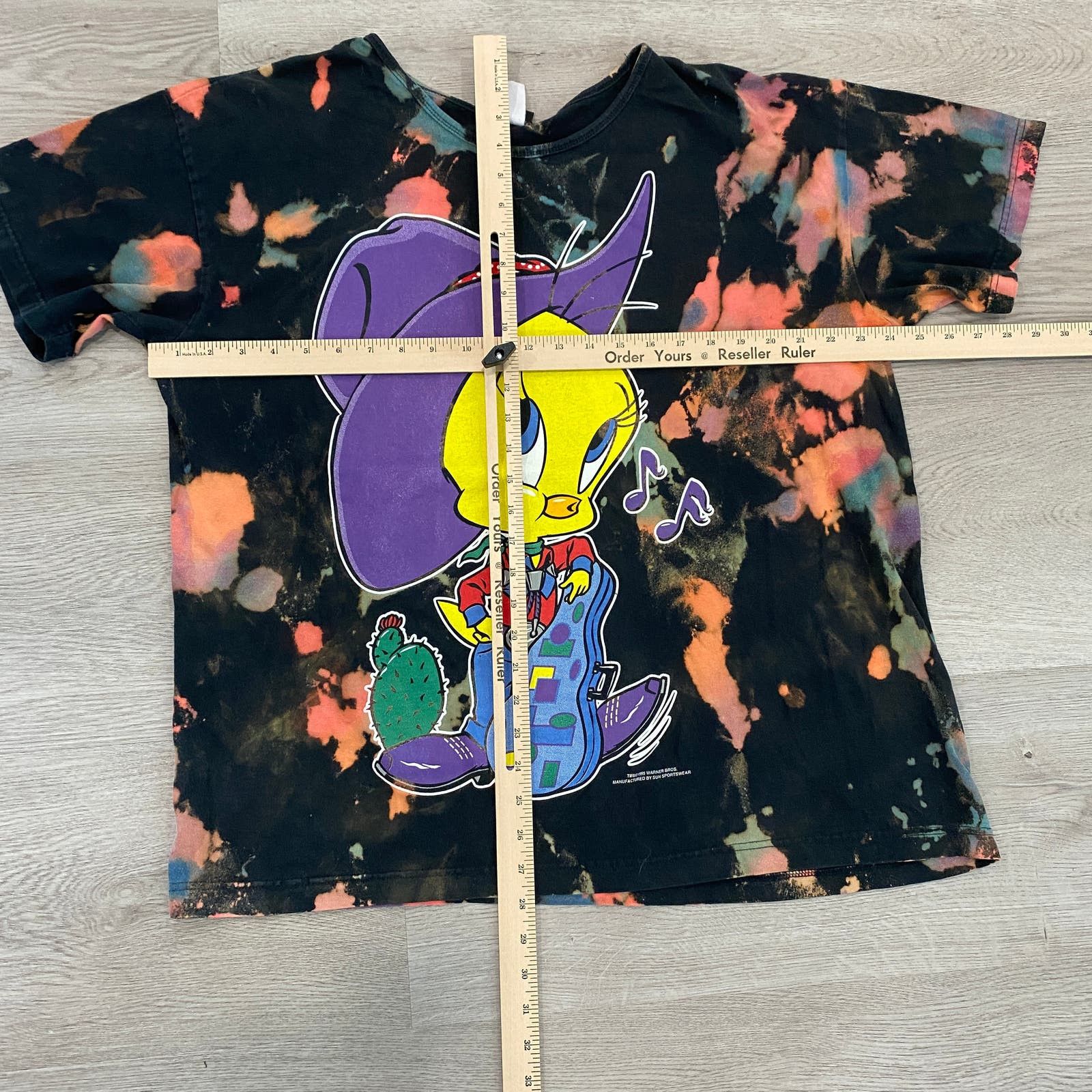 VTG 90s Looney Tunes Tweety Bird Tie Dye T Shirt Men's XL