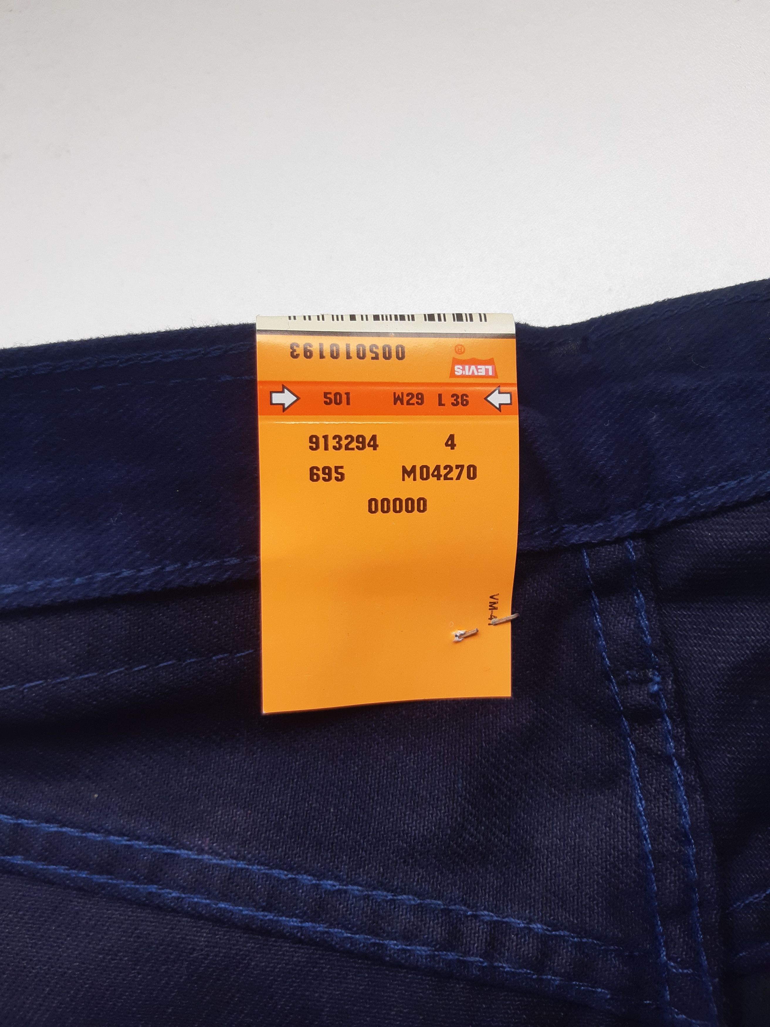 Levi's Vintage 2001 LEVIS 501 Jeans Italy size W29 L36 NWT Size 29" - 7 Thumbnail