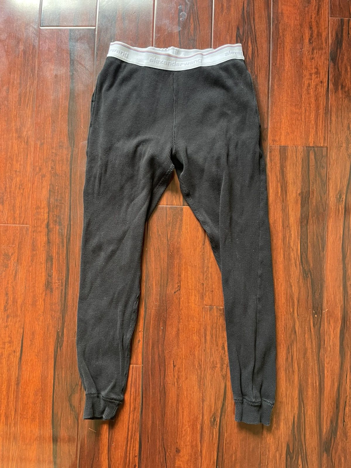 Alexander Wang Alexander Wang Black Waffle Thermal Unisex Jogger Size Small Size 26" / US 2 / IT 38 - 1 Thumbnail