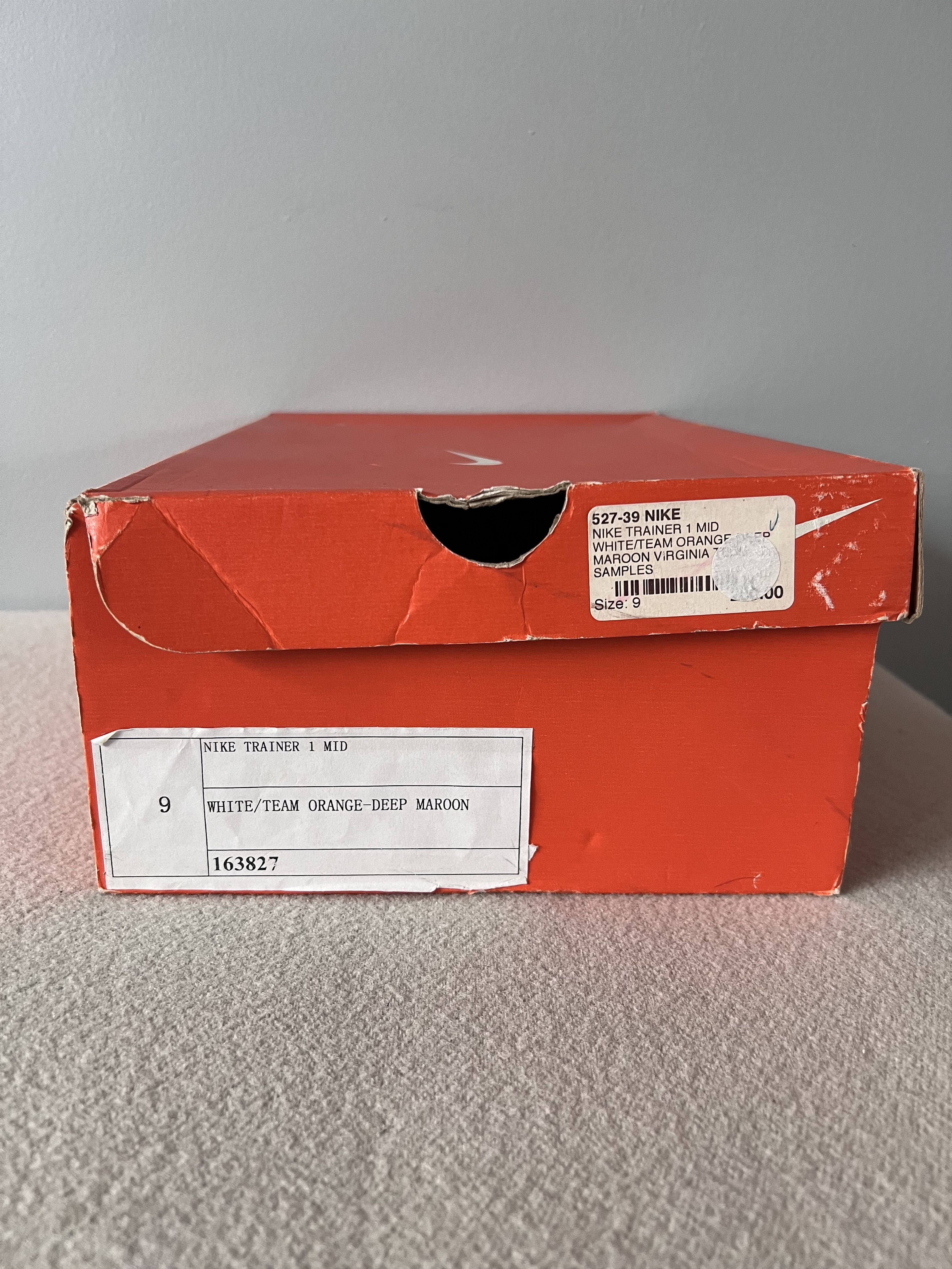 Nike Sample Nike PE Virginia Tech Trainer 1 Mid in White Size US 9 / EU 42 - 12 Thumbnail