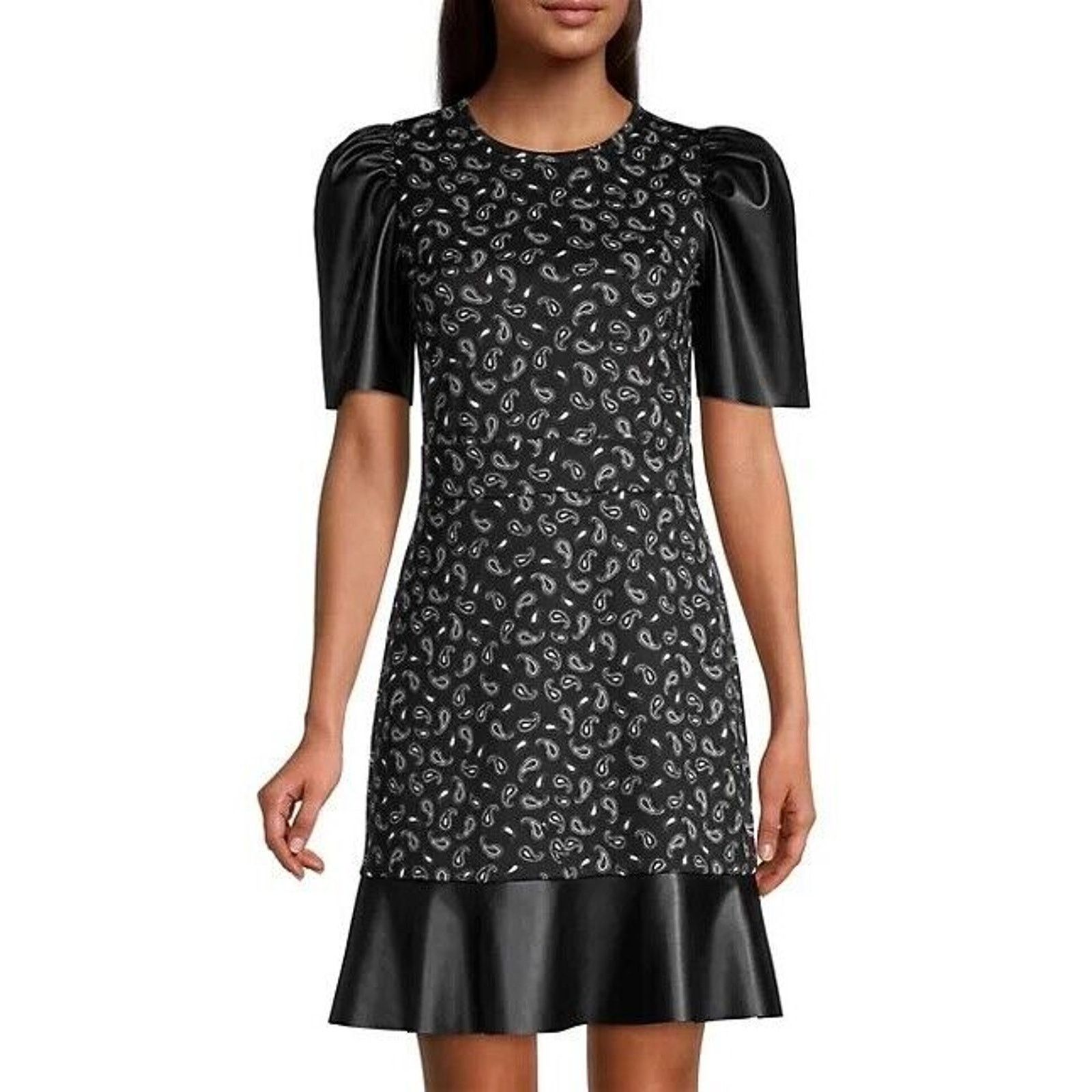 Michael Kors Michael Kors Women Black Jersey Trim Mini Dress Size XS Size XS / US 0-2 / IT 36-38 - 1 Thumbnail