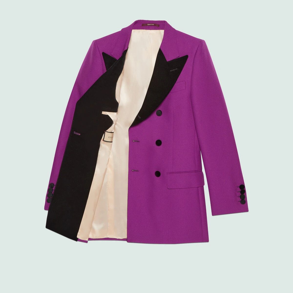 Gucci o1s1wg110125 Formal Jacket With Velvet Detail Purple/Black Size US M / EU 48-50 / 2 - 8 Thumbnail