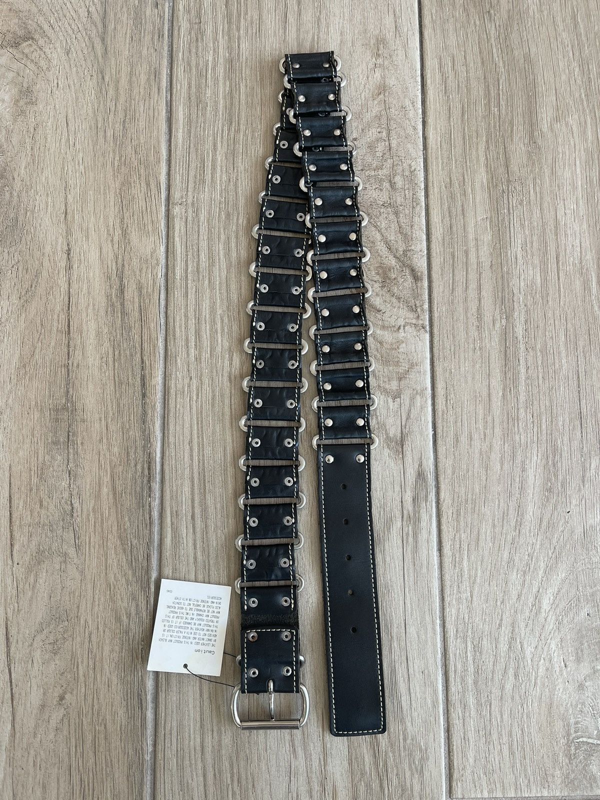 Undercover Undercover AW06 'GuruGuru' Silver Ring Studded Leather Belt Size ONE SIZE - 2 Thumbnail