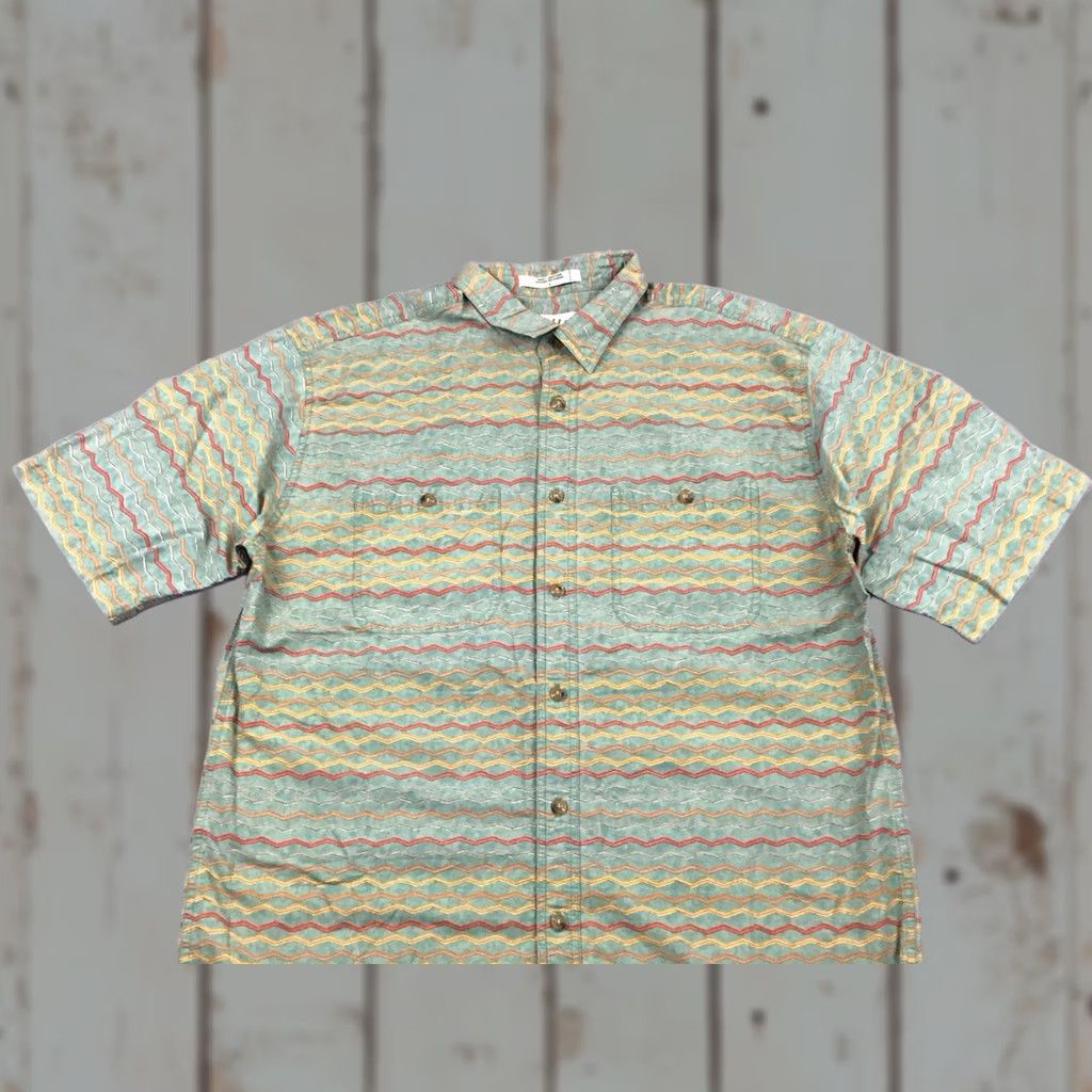 Orvis Orvis Shirt Men Green Large Geometric Aztec Button Up Short Sleeve Pockets L Size US L / EU 52-54 / 3 - 1 Thumbnail