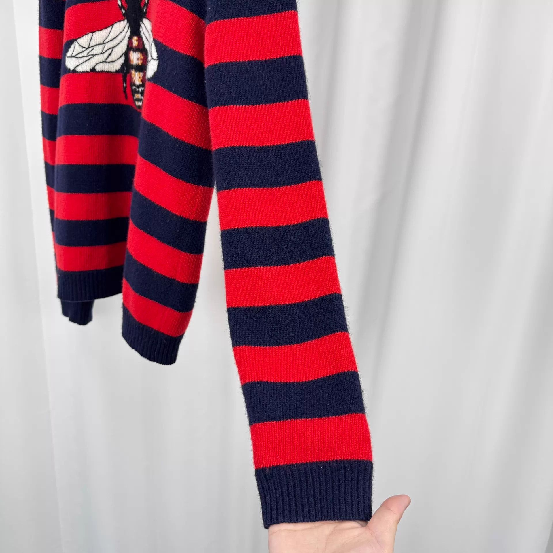 Gucci Gucci Bee & Logo Stripe Knit Sweater M 98 New Size M / US 6-8 / IT 42-44 - 4 Thumbnail