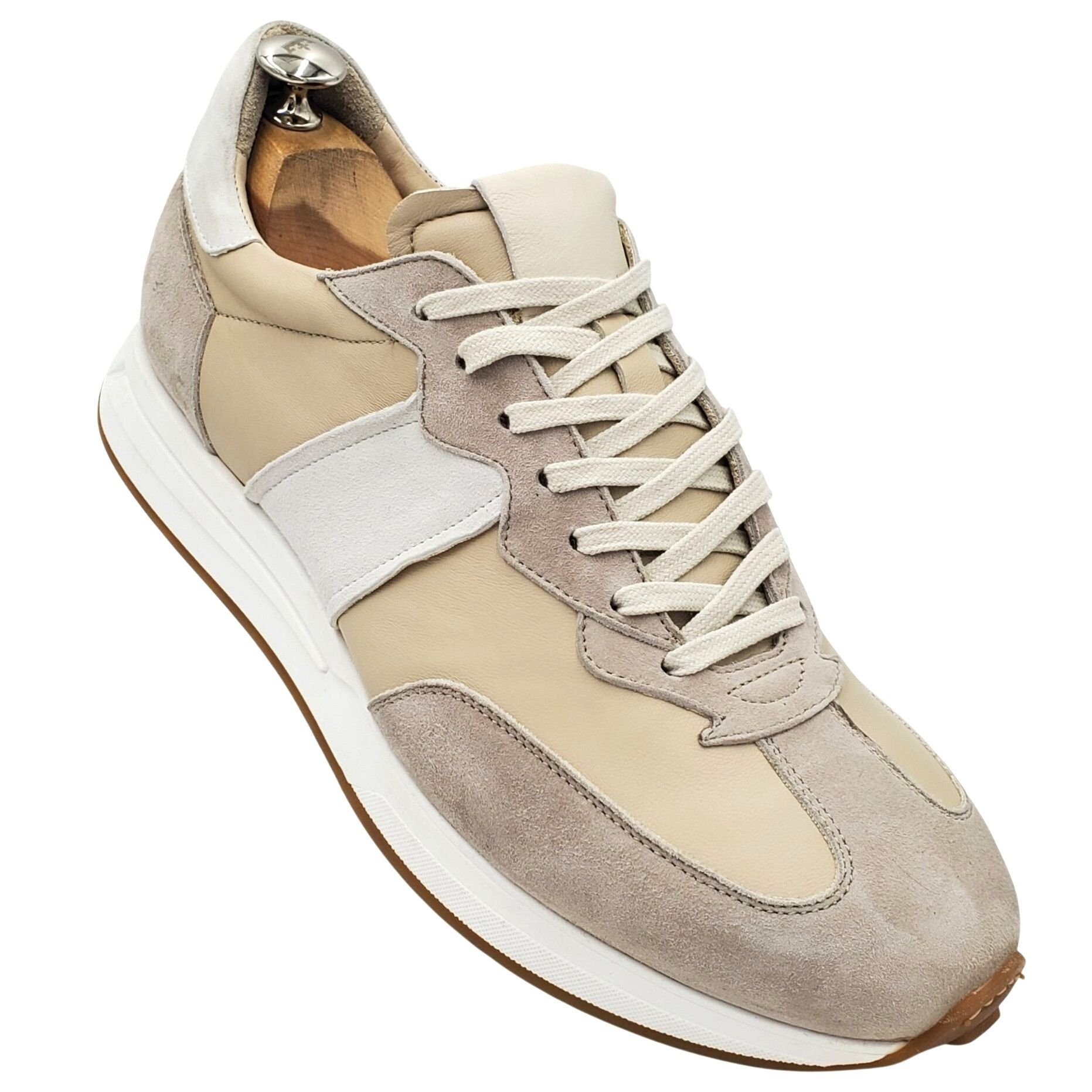 Zelli Zelli Roxi Mens size 10 Taupe White Italian Suede Calfskin Size US 10 / EU 43 - 1 Thumbnail