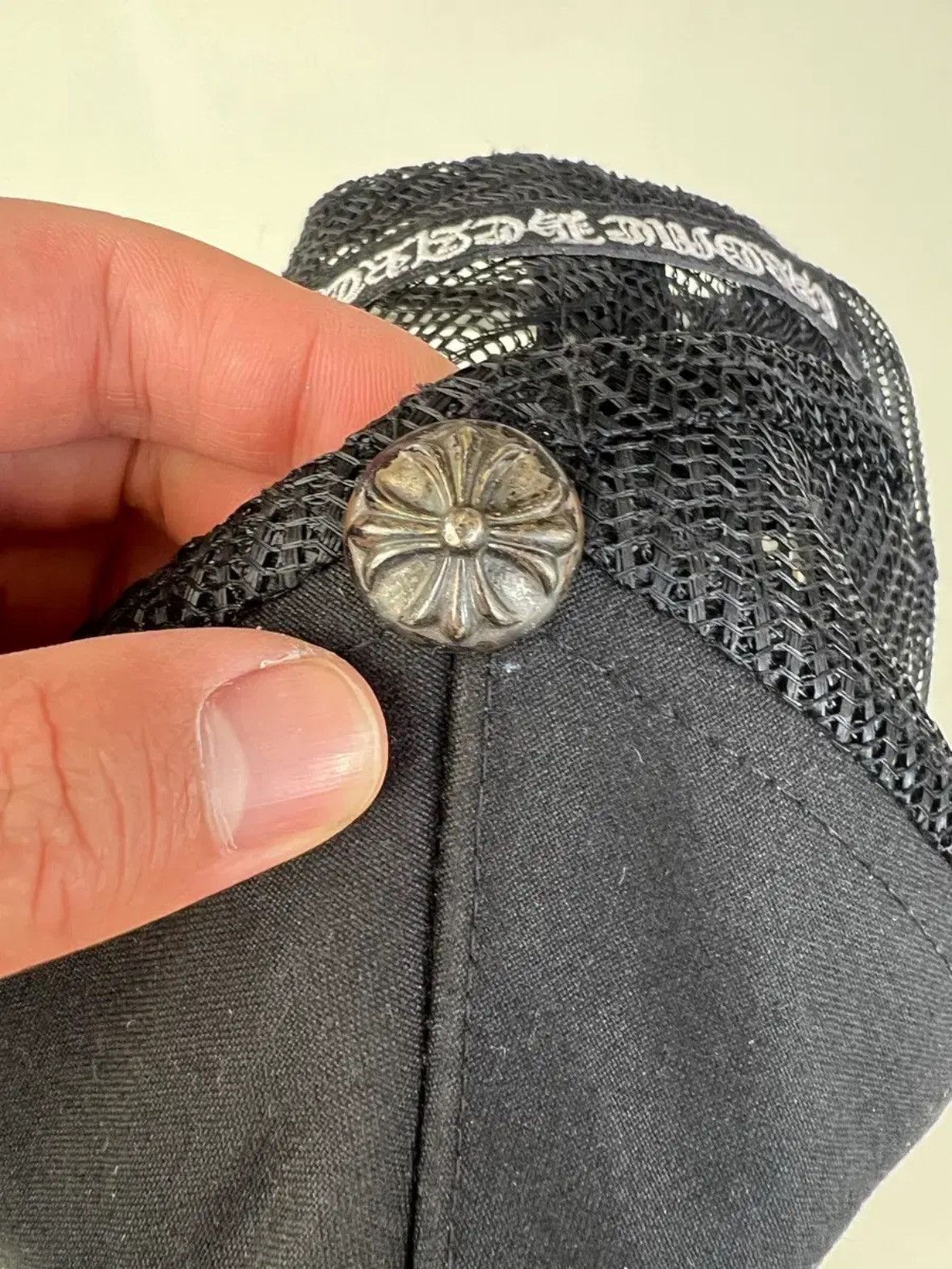 Chrome Hearts Cross Embroidered Mesh Trucker Hat Size ONE SIZE - 5 Thumbnail