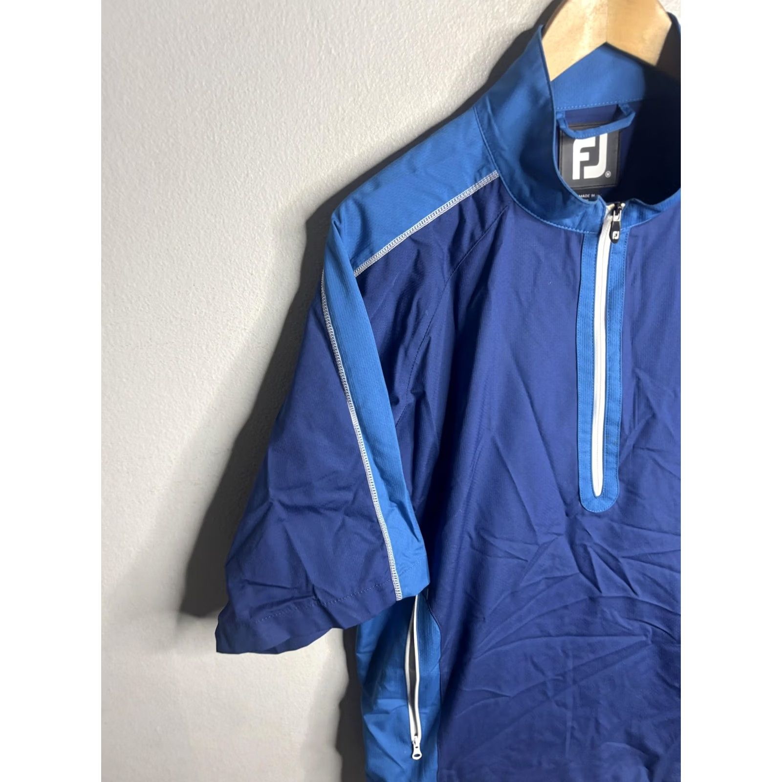 Footjoy FootJoy Jacket Mens Medium Blue Short Sleeve Half Zip Golf Windbreaker Pullover Windbreaker Size US M / EU 48-50 / 2 - 2 Thumbnail