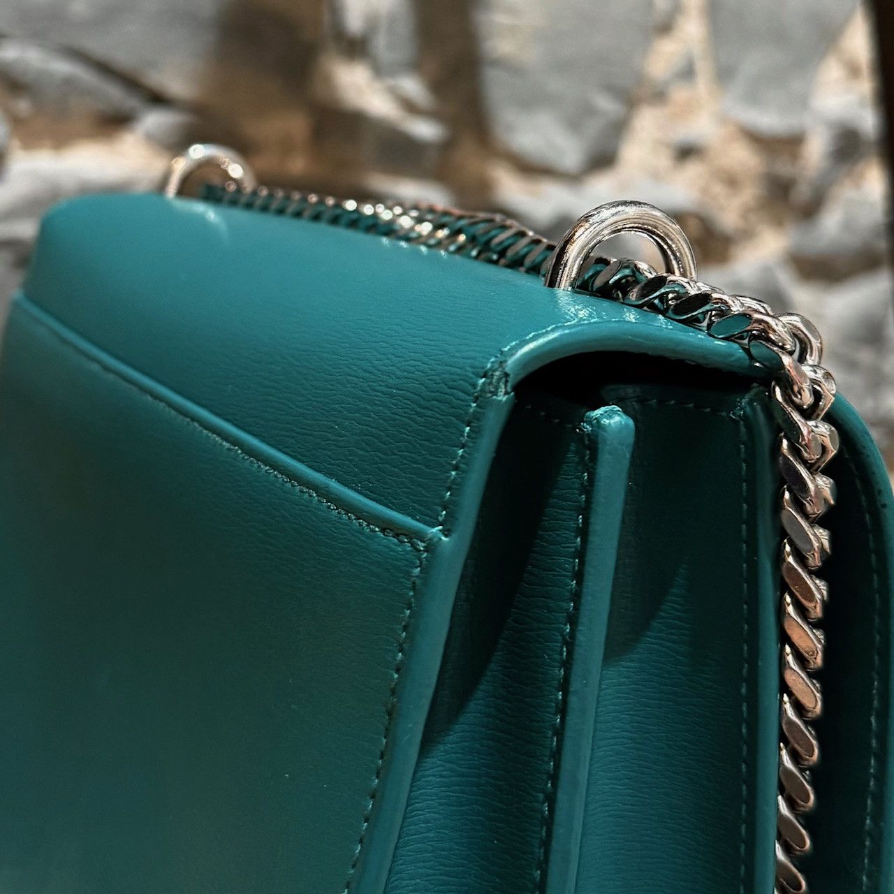 Yves Saint Laurent Saint Laurent Green Smooth Leather Medium Sunset Bag Size ONE SIZE - 8 Thumbnail