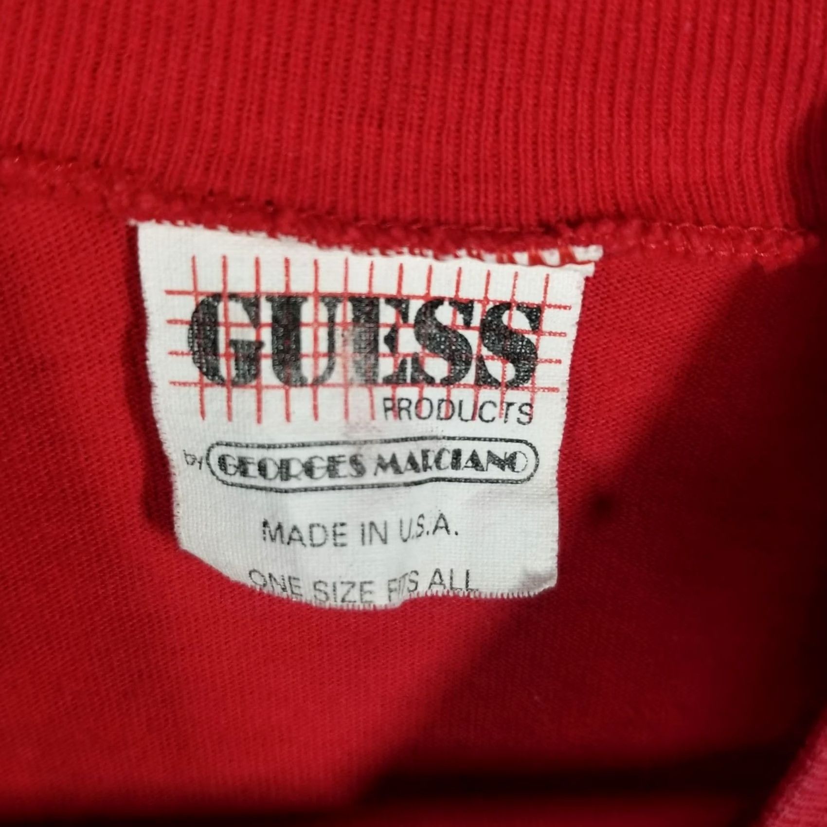 Guess VINTAGE Guess Shirt Unisex Adults One Size Red Mock Neck Long Sleeve Ski Jumping Italy USA 80s Gu ess Georges Marciano T-Shirt Graphic Print Vintage Size US M / EU 48-50 / 2 - 3 Thumbnail
