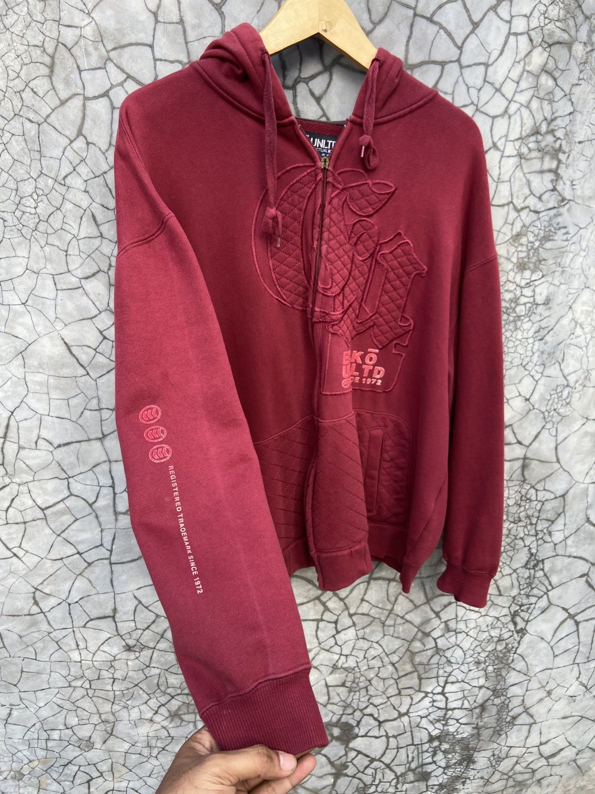 Ecko Unltd. Y2K Ecko Untld Hip Hop Urban Maroon Heavyweight Hoodie Size US M / EU 48-50 / 2 - 4 Thumbnail