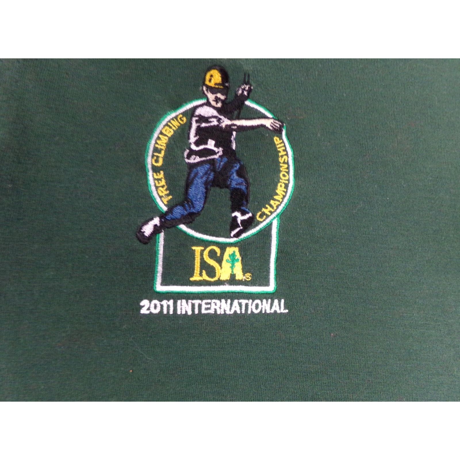 Vintage Arborwear Polo Shirt Men XL Green Tree Climbing Championship 2011 Button Logo Solid Short Sleeve Collared Pullover Workwear Casual Business Travel Size US XL / EU 56 / 4 - 2 Thumbnail
