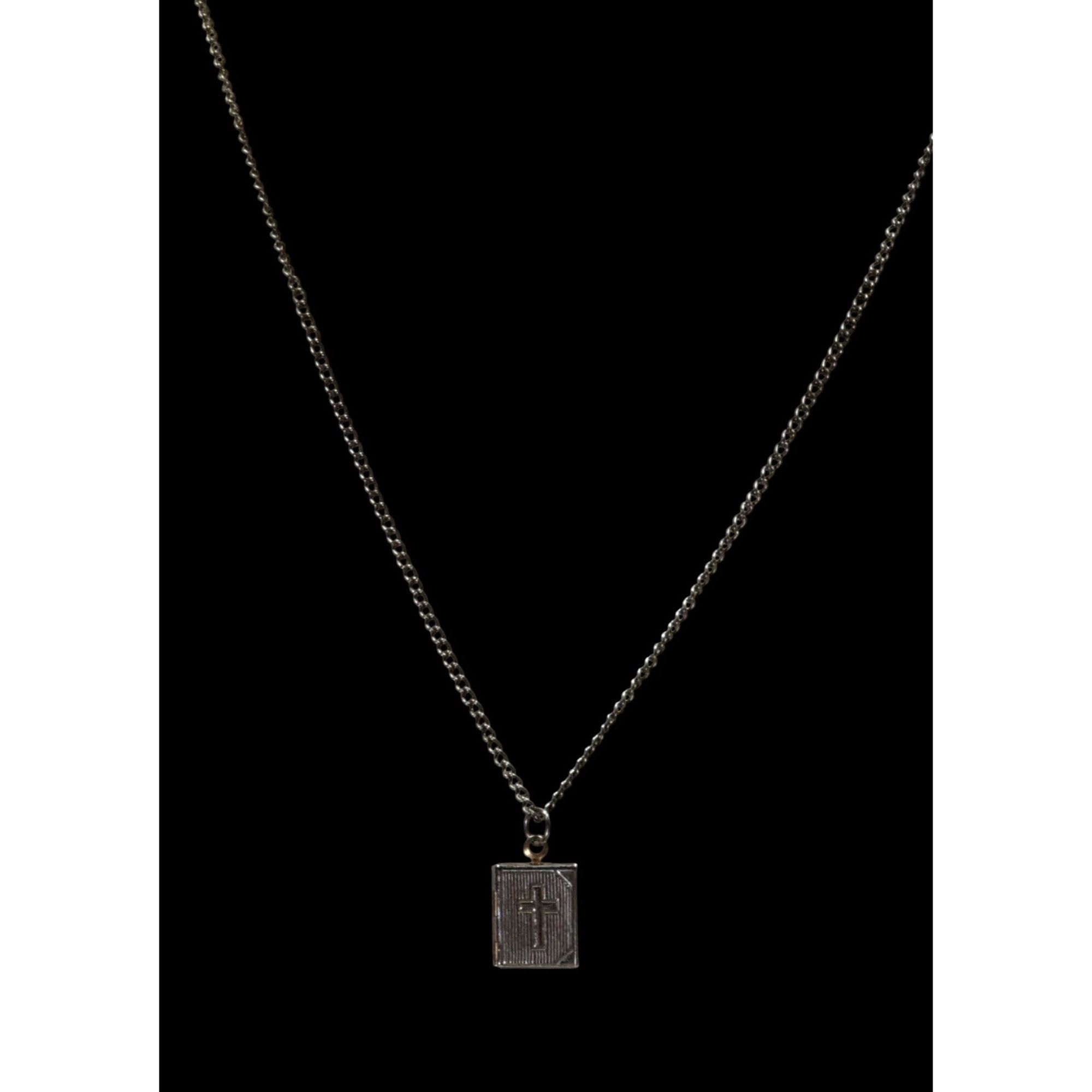 Other Vintage Religious Dainty Cross Engraved Book Locket Necklace Size ONE SIZE - 2 Thumbnail