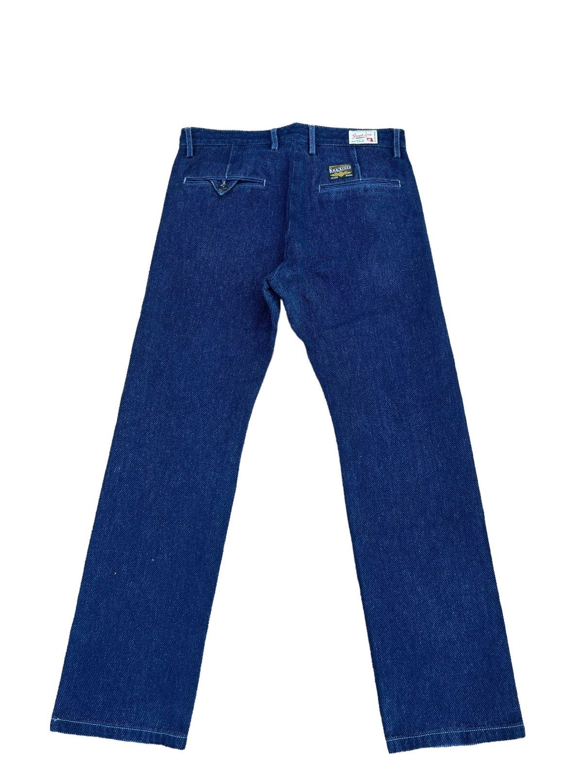 Freewheelers GRAPH ZERO Made in Japan Knackered Indigo Blue Sashiko Jeans Size US 32 / EU 48 - 2 Thumbnail