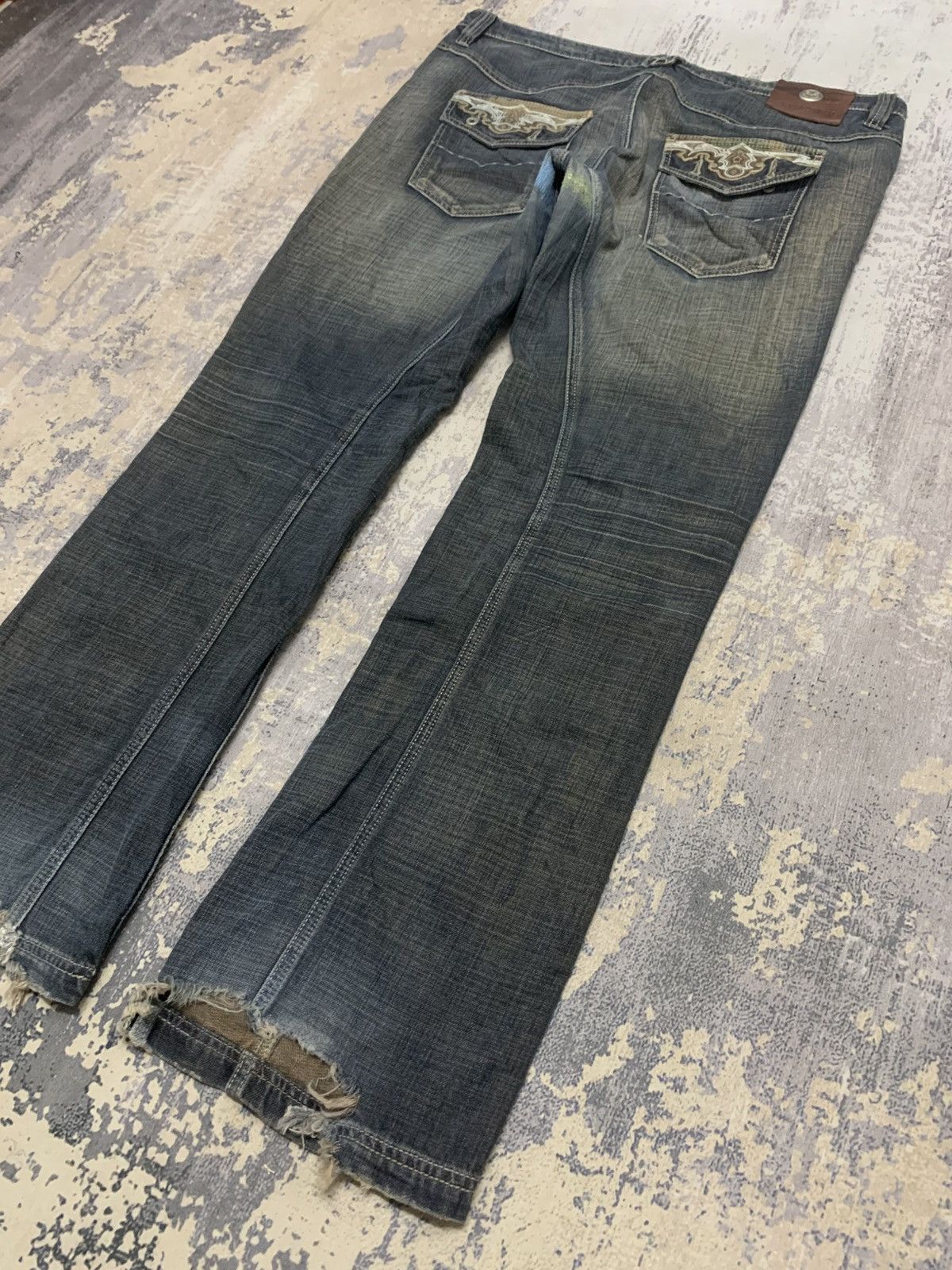 If Six Was Nine Vintage Antik Denim Ripped Mudwash Oversize Distress Denim Size US 41 - 12 Thumbnail