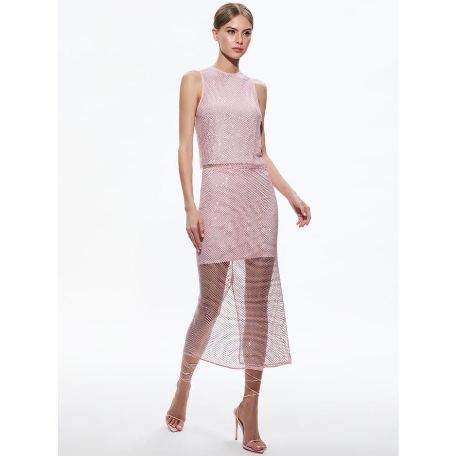 Alice + Olivia Alice + Olivia Maeve Crystal-Embellished Skirt pink size 12 Size 34" / US 12 / IT 48 - 9 Thumbnail