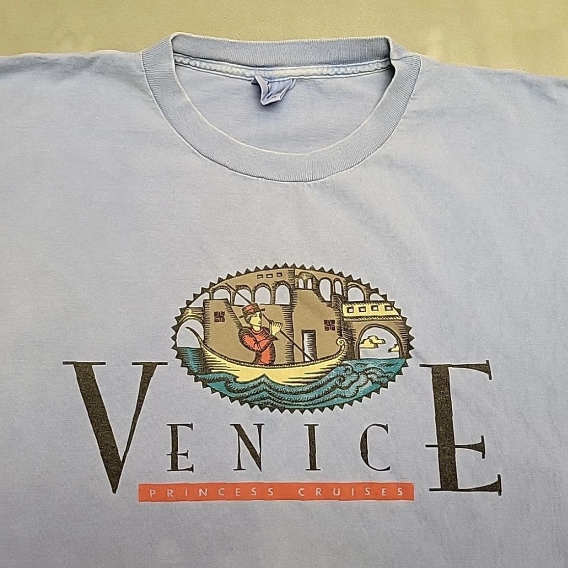 Vintage VTG Venice Princess Cruises Shirt Mens XL Blue Made In USA Single Stitch Retro T Shirt Mens XL Blue Nautical, Outdoor, American Mens Retro T-Shirt Size US XL / EU 56 / 4 - 4 Thumbnail