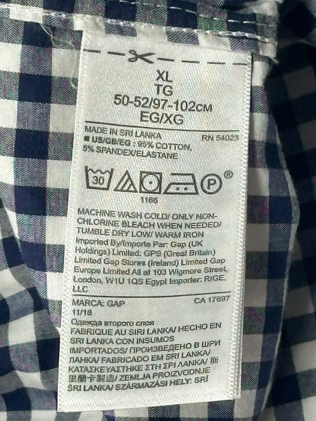 Gap Gap Standard Fit Stretch Check Pattern Button Up Black XL Size US XL / EU 56 / 4 - 4 Thumbnail