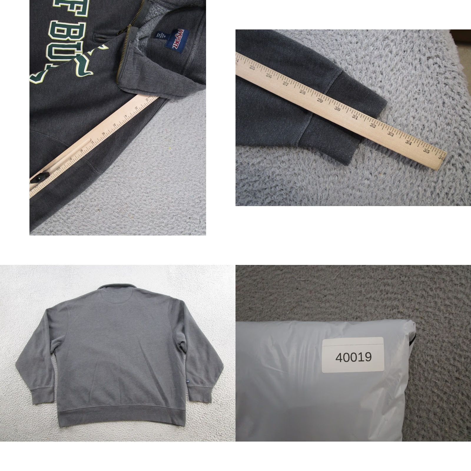 Jansport USF Bulls University Sweatshirt Pullover 1/4 Zip Hooded Gray 2XL Mens Sports University 90s theme Size US XXL / EU 58 / 5 - 8 Thumbnail