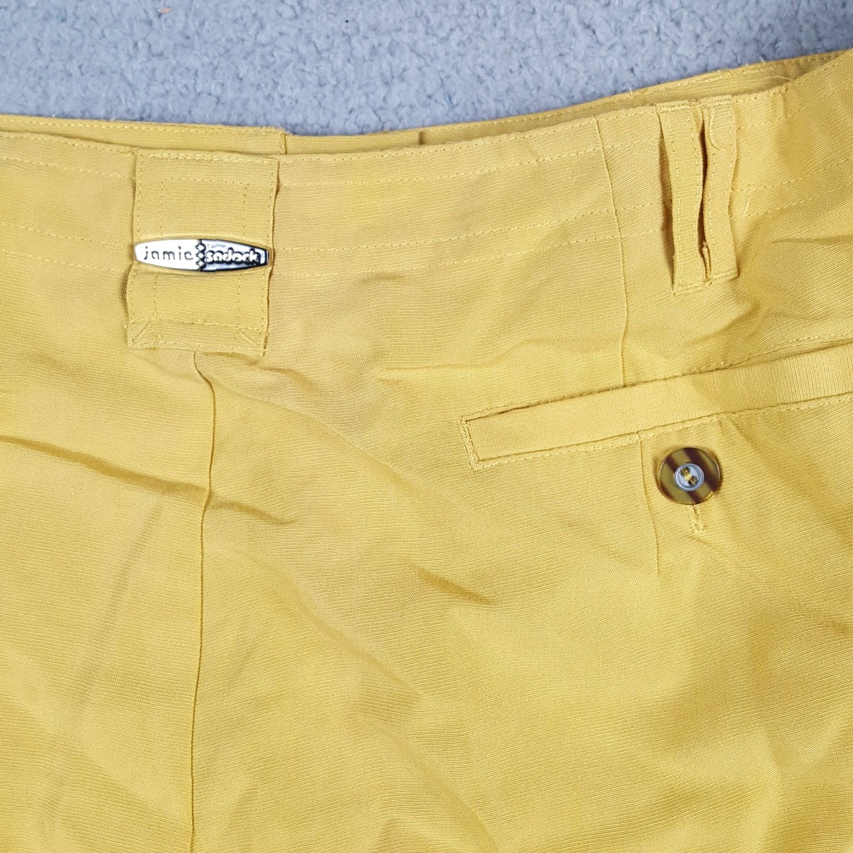 Vintage Y2K Yellow Breathable Linen Golf Chinos Size 14 Preppy Tennis Bermuda Shorts VTG Size 36" / US 14 / IT 50 - 6 Thumbnail