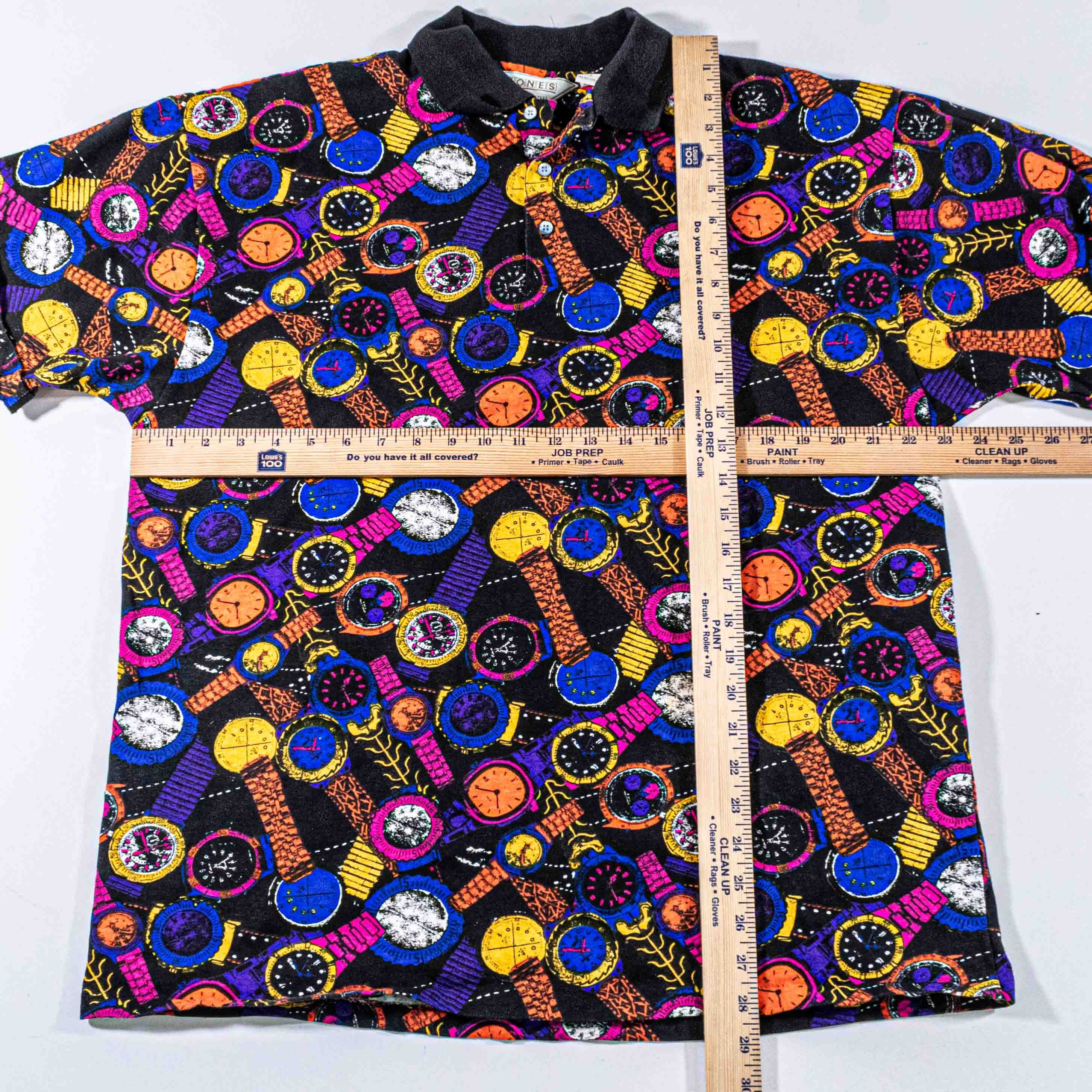 Vintage VTG Watch Timepiece All Over Print Polo Shirt CC Sport 90s Size US L / EU 52-54 / 3 - 3 Thumbnail