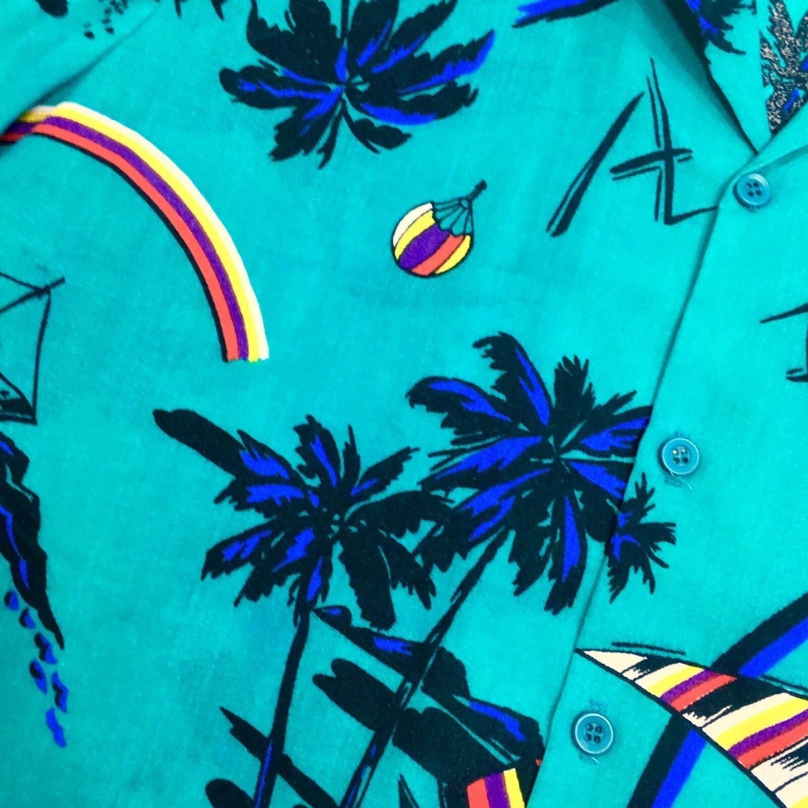 Other NoS Vtg CALIFORNIA Hawaiian RAINBOW SURFER Shirt Size US M / EU 48-50 / 2 - 6 Thumbnail