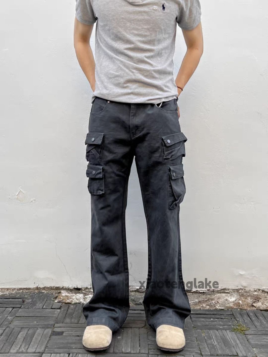 Vintage unisex washed faded loose baggy hiphop cargo pants Size US 32 / EU 48 - 4 Thumbnail