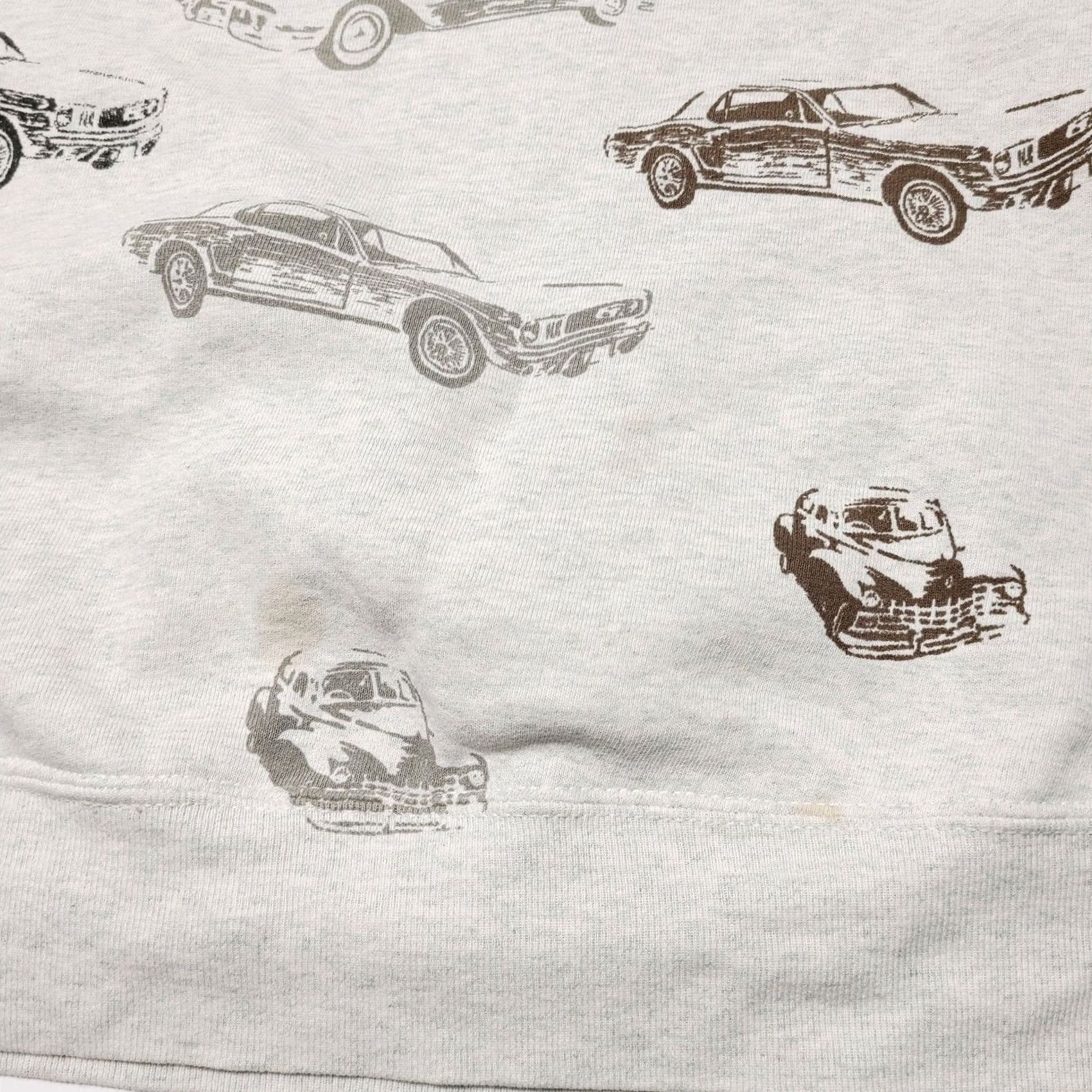 Fruit Of The Loom VINTAGE Car All Over Print Sweatshirt Men’s Large 90s Stained Gray Sweatshirt Size US L / EU 52-54 / 3 - 5 Thumbnail