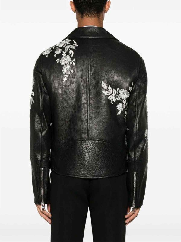 Alexander McQueen o1srvl11e0226 Leather Biker Jacket In Black Size US XL / EU 56 / 4 - 4 Thumbnail