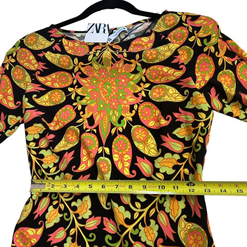 Zara Zara l NWOT Retro Paisley Long Sleeve Mini Dress XS Size XS / US 0-2 / IT 36-38 - 9 Thumbnail