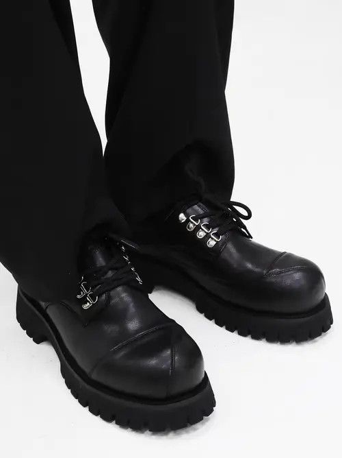 Designer Black platform casual shoes Size US 8.5 / EU 41-42 - 1 Thumbnail