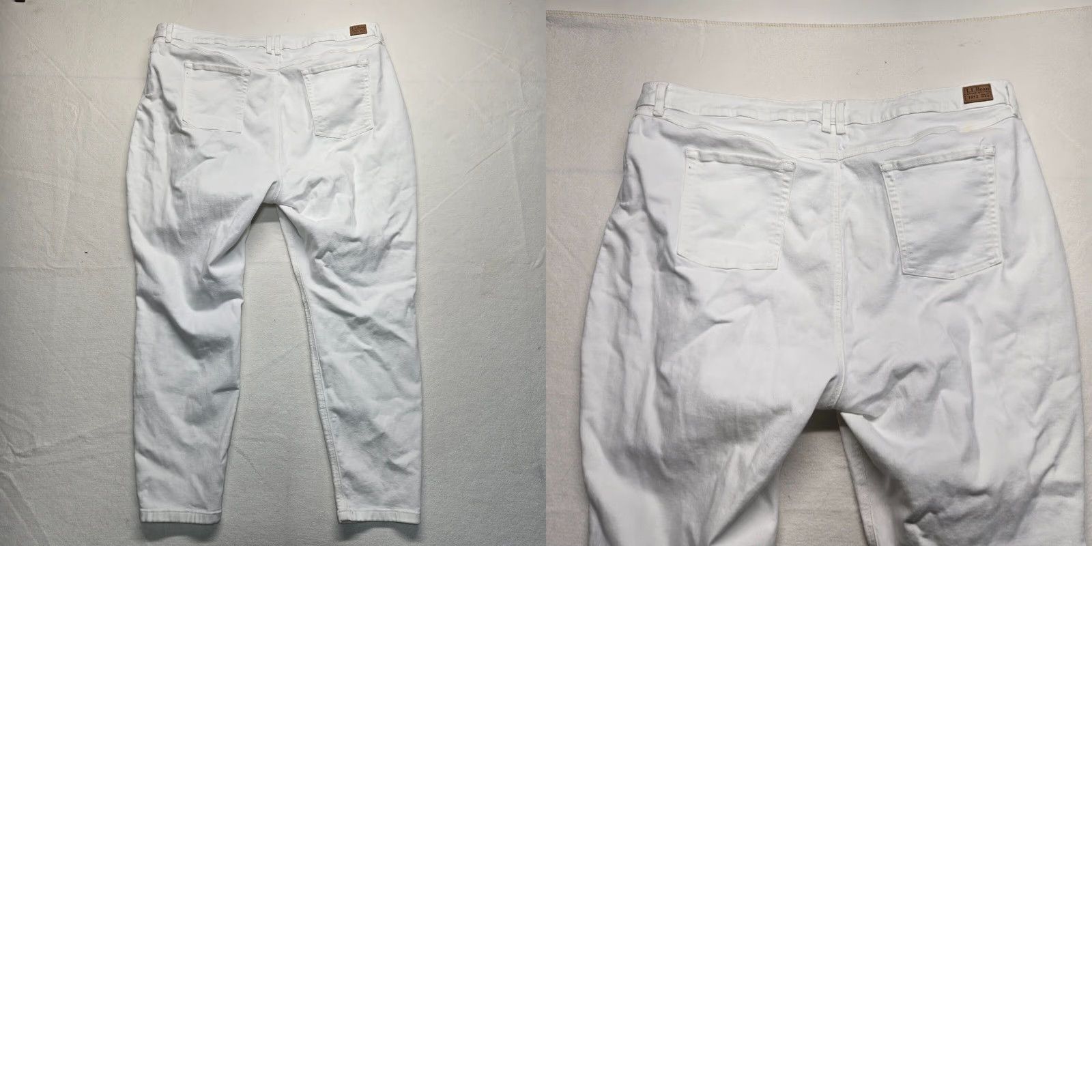 Vintage LL Bean Pants Solid White Straight Leg 100% Cotton Regular Casual Women's 24W Size 42" / US 20 - 8 Thumbnail