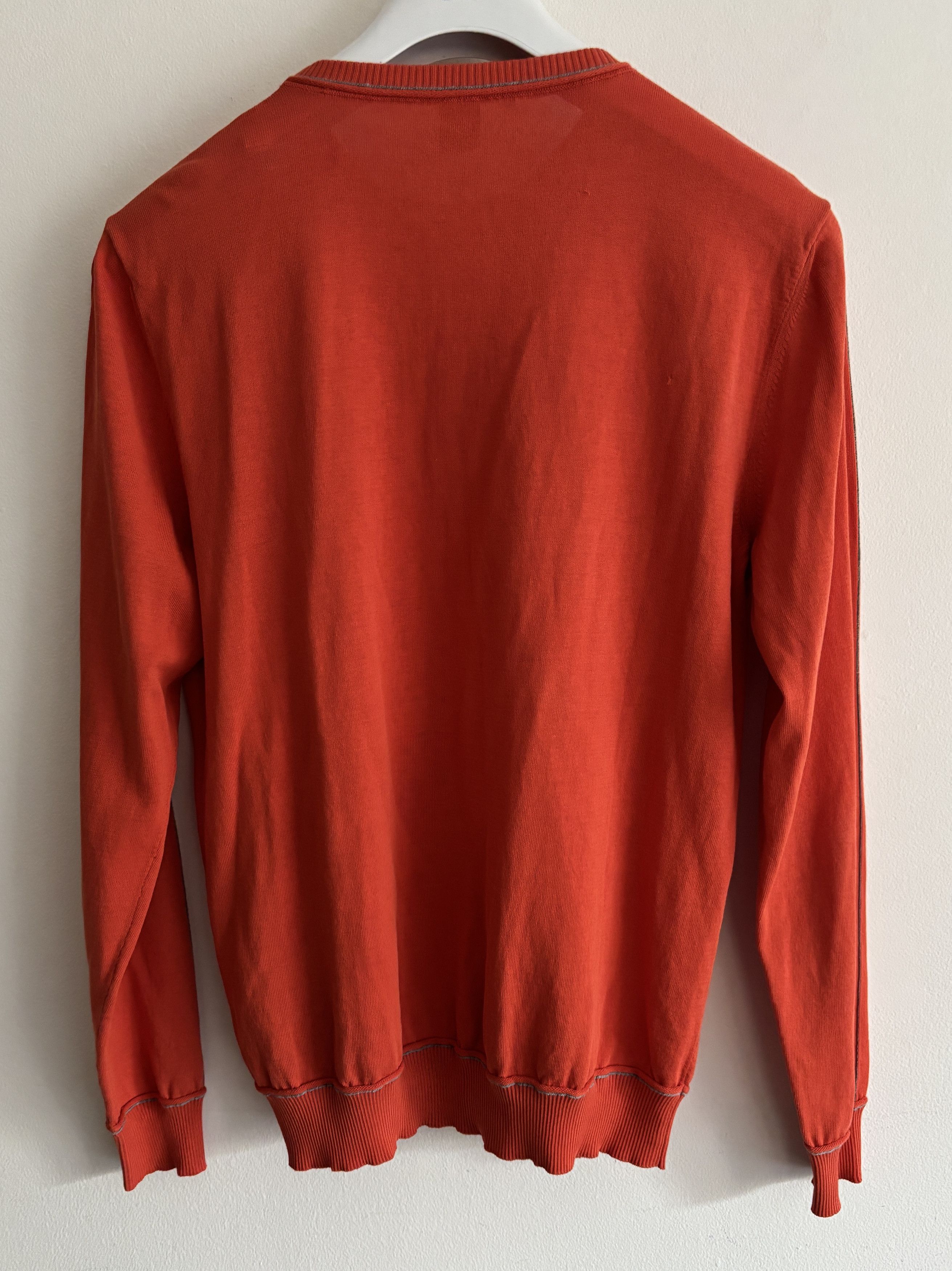 Eleventy $455 Crewneck Slim Fit Cotton Sweater in Orange - Medium Size US L / EU 52-54 / 3 - 5 Thumbnail