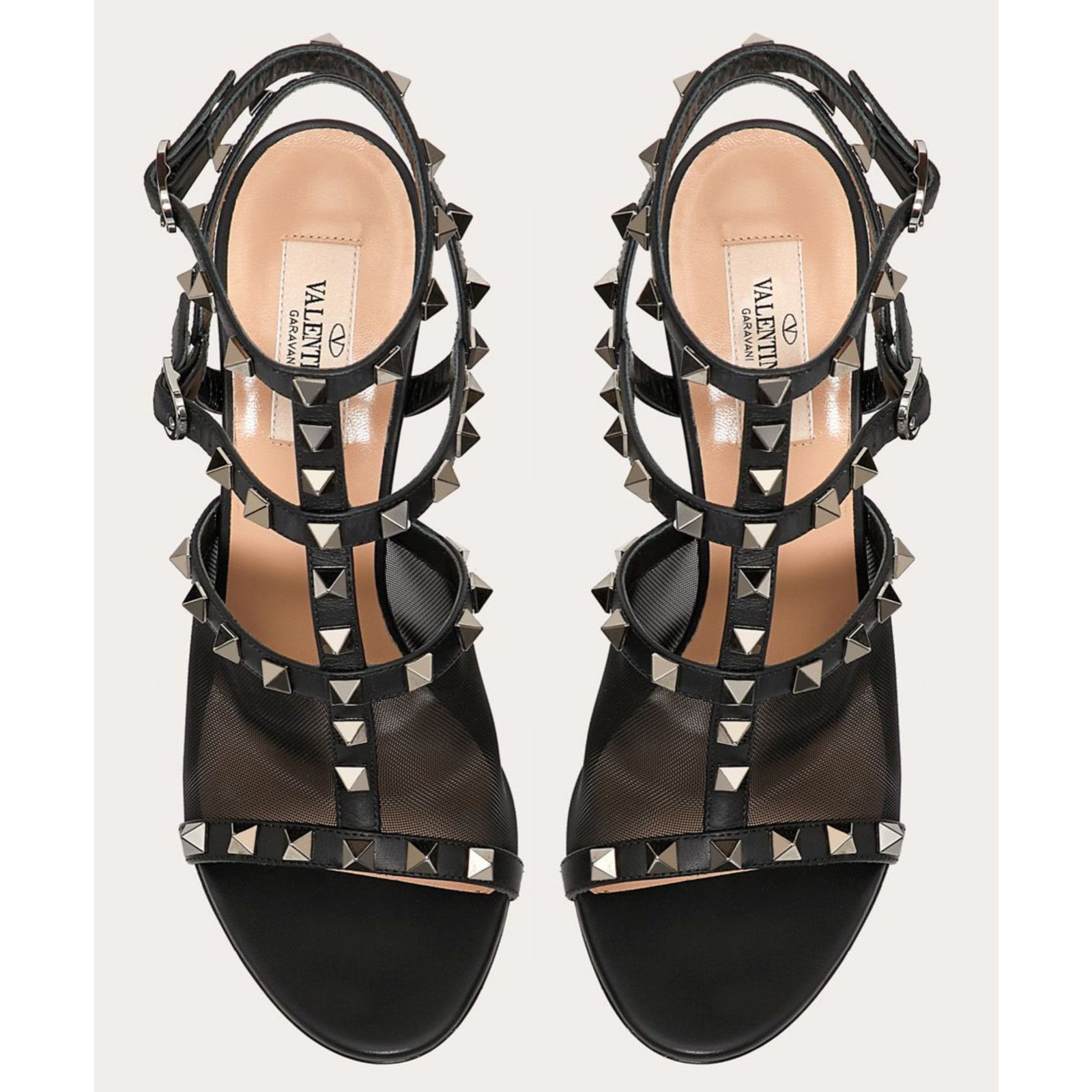 Valentino Valentino Rockstud 105 Black Mesh Stud Cage Ankle Size US 6 / IT 36 - 6 Thumbnail