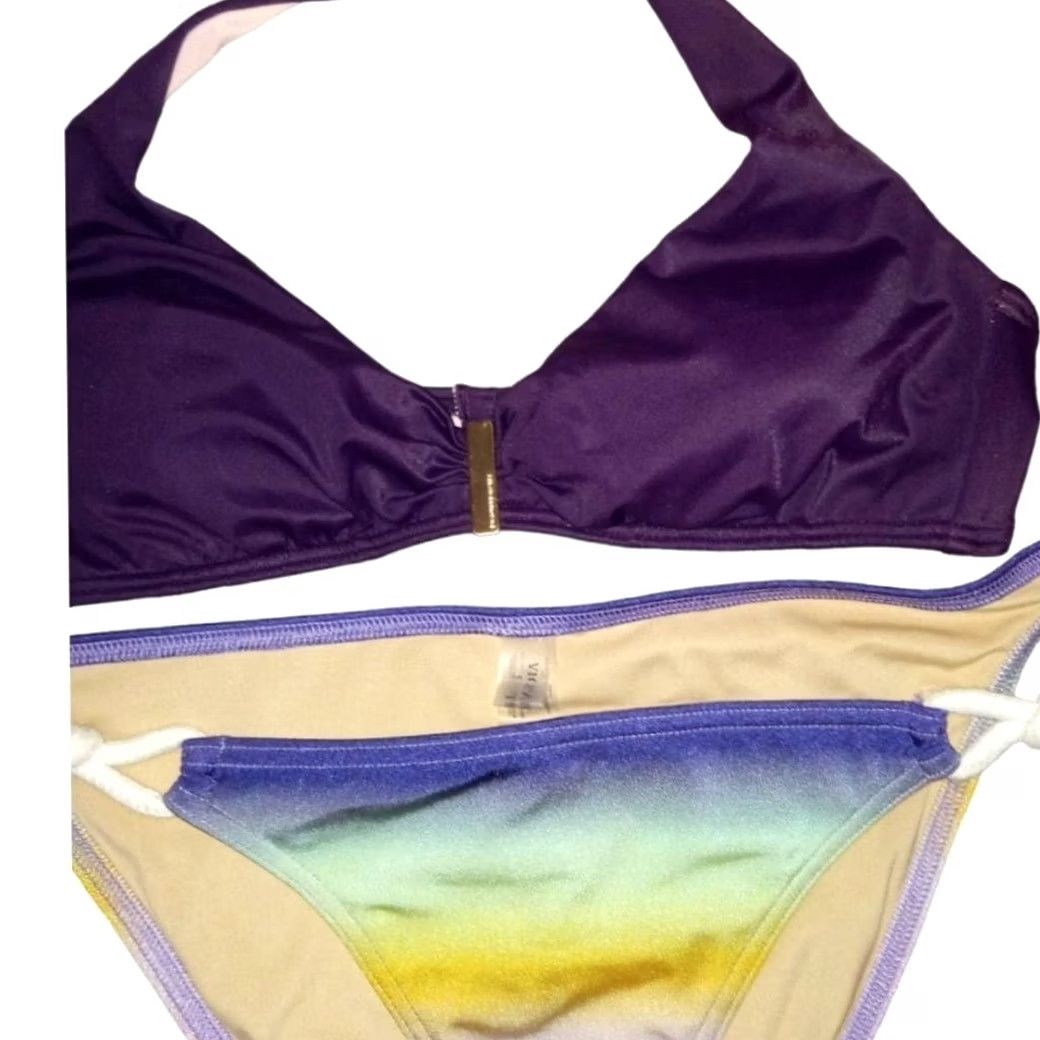 Victoria's Secret Victoria's Secret Swim Bikini Top S Purple Bandeau Halter Women Small Shimmer 34C Size S Purple Mens? Size S / US 4 / IT 40 - 4 Thumbnail