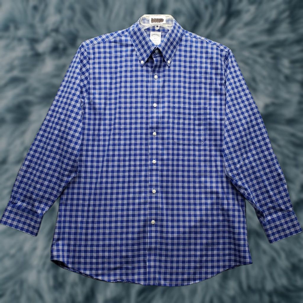Brooks Brothers Brooks Brothers Dress Shirt Mens 16 Multi Plaid Button-Down Non-Iron Regent Fit Size 42R - 1 Thumbnail