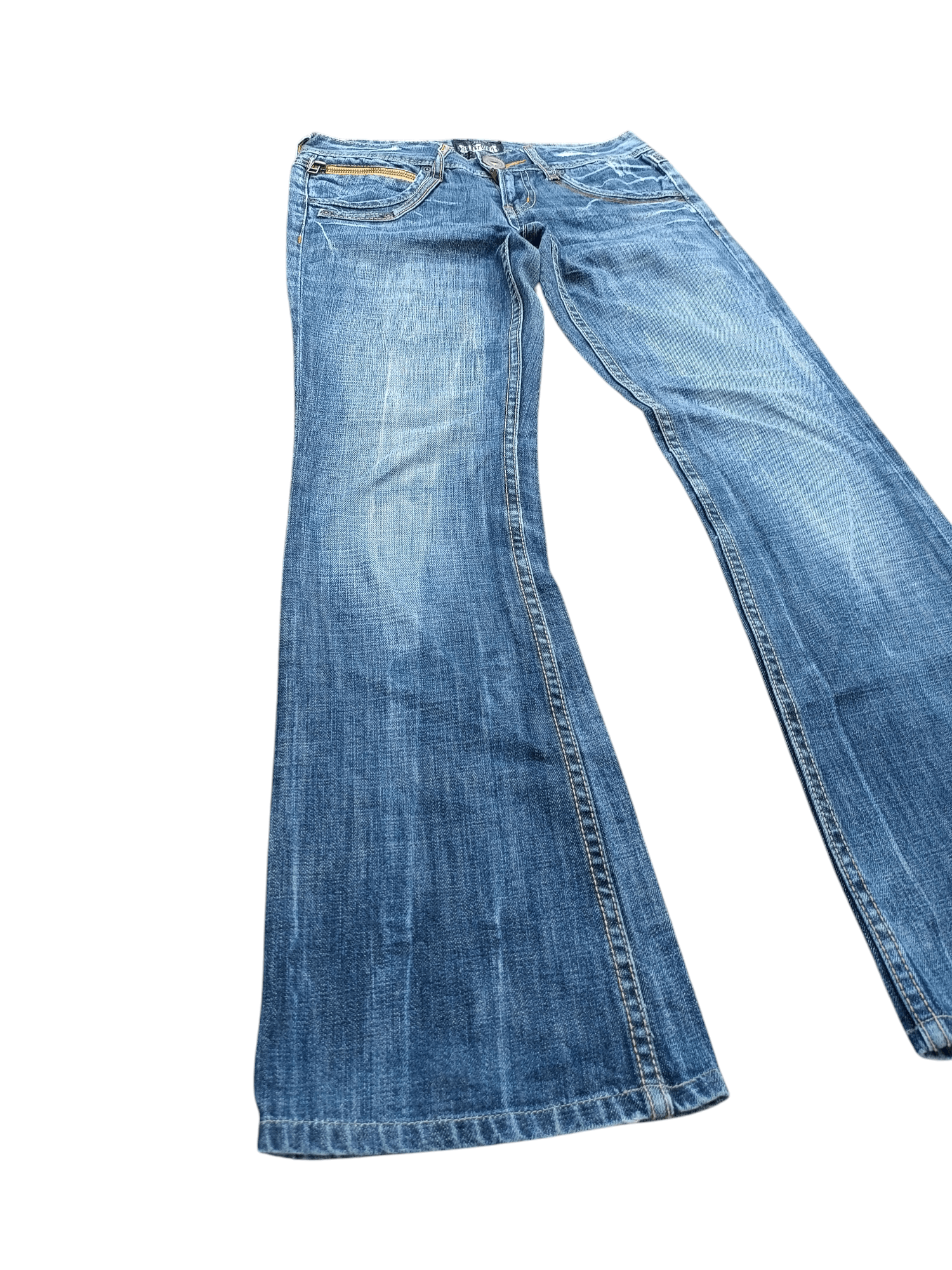 Japanese Brand VINTAGE 90s Flared Back Number Faded Jean Size US 28 / EU 44 - 1 Thumbnail