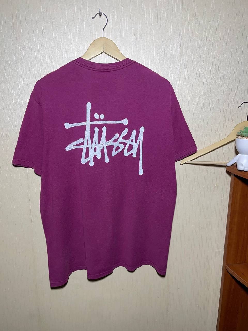 Stussy × Vintage Stussy Vintage Big Logo Pink T Shirt Size US L / EU 52-54 / 3 - 1 Thumbnail