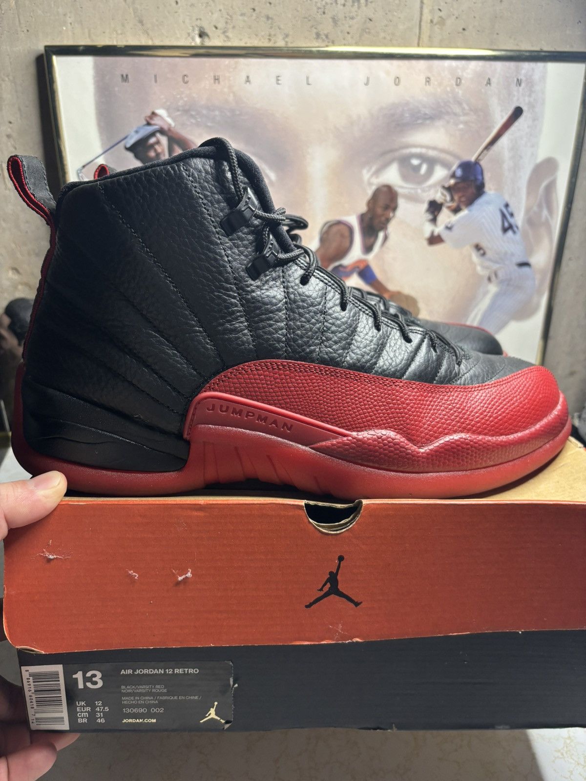 Jordan Brand Jordan Retro 12 ‘flu game’ Size US 13 / EU 46 - 1 Thumbnail
